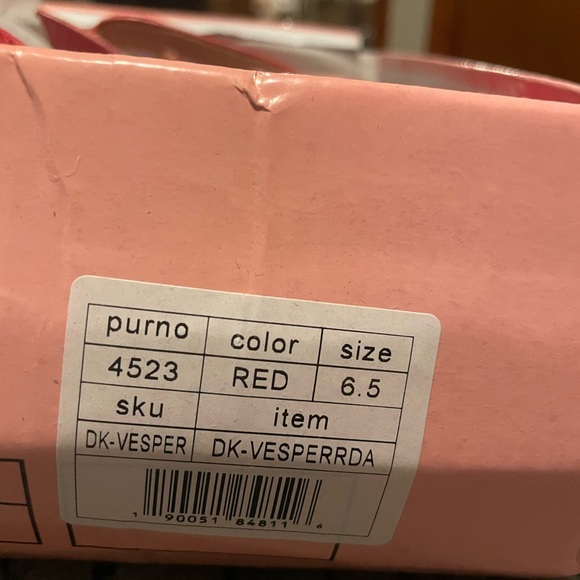 Red chunky platform heels - Picture 5 of 6